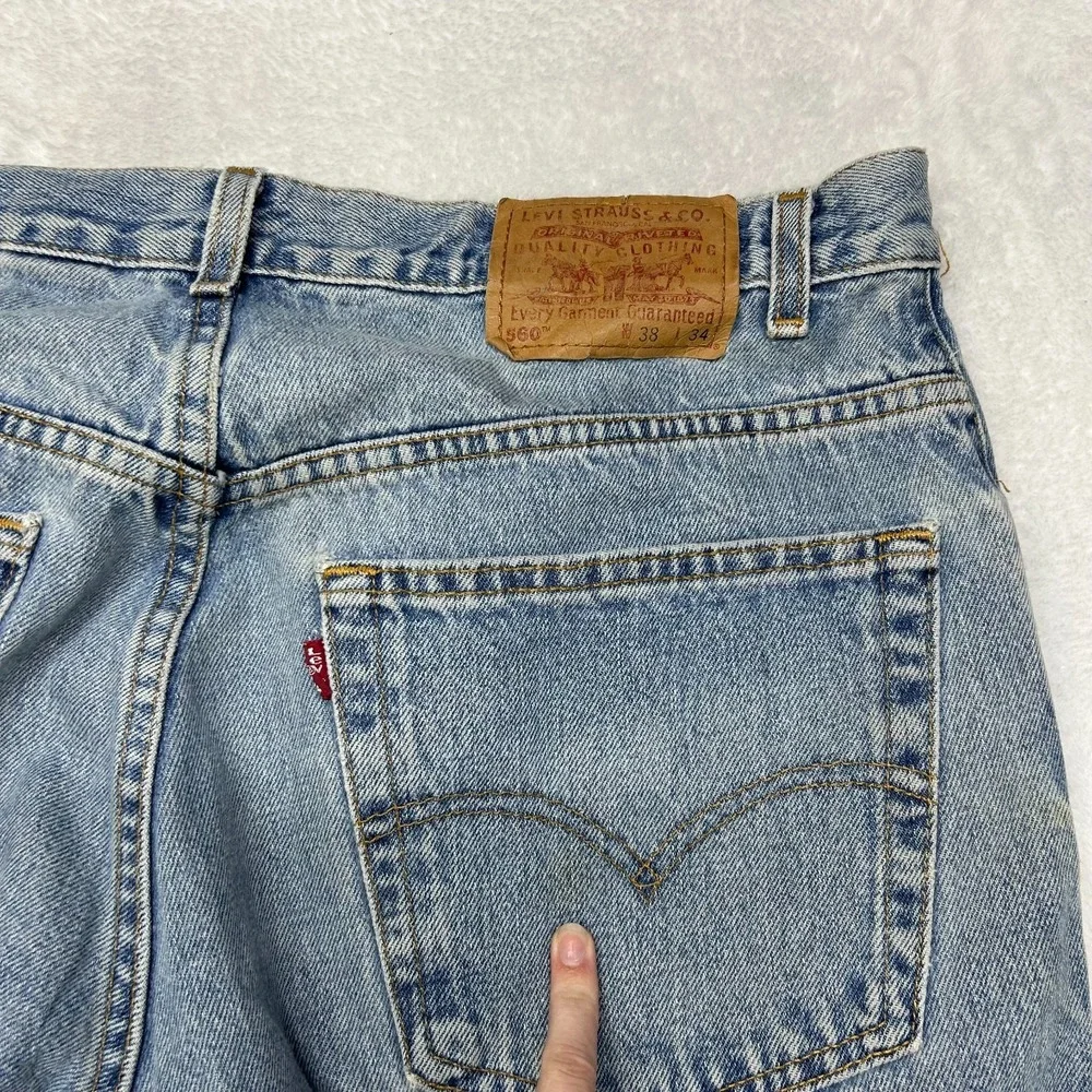 Levi's 560 Loose‎ Fit Tapered Leg Jeans Men Blue Denim Pockets Classic - 37X31.5